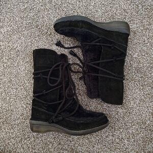 Nine West Vintage America Black Furball Boots 6M